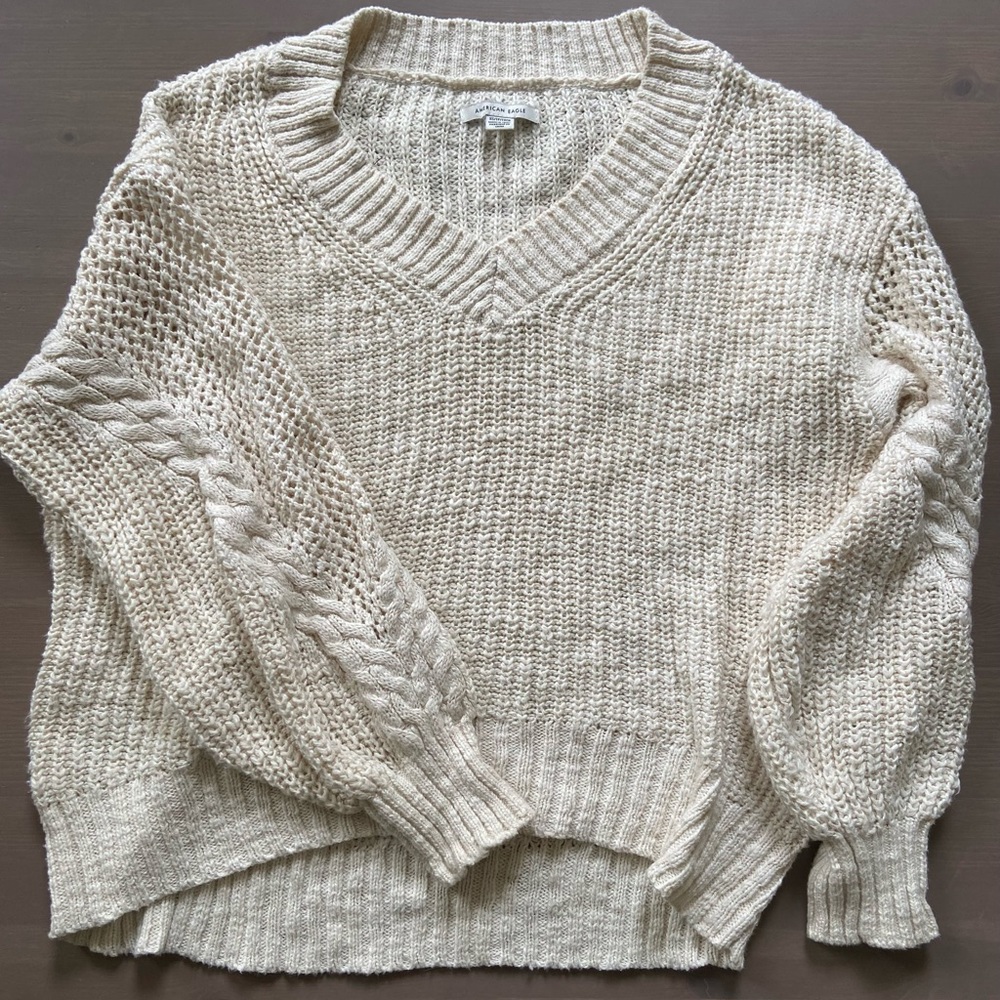 AE oversized chunky knit vneck sweater